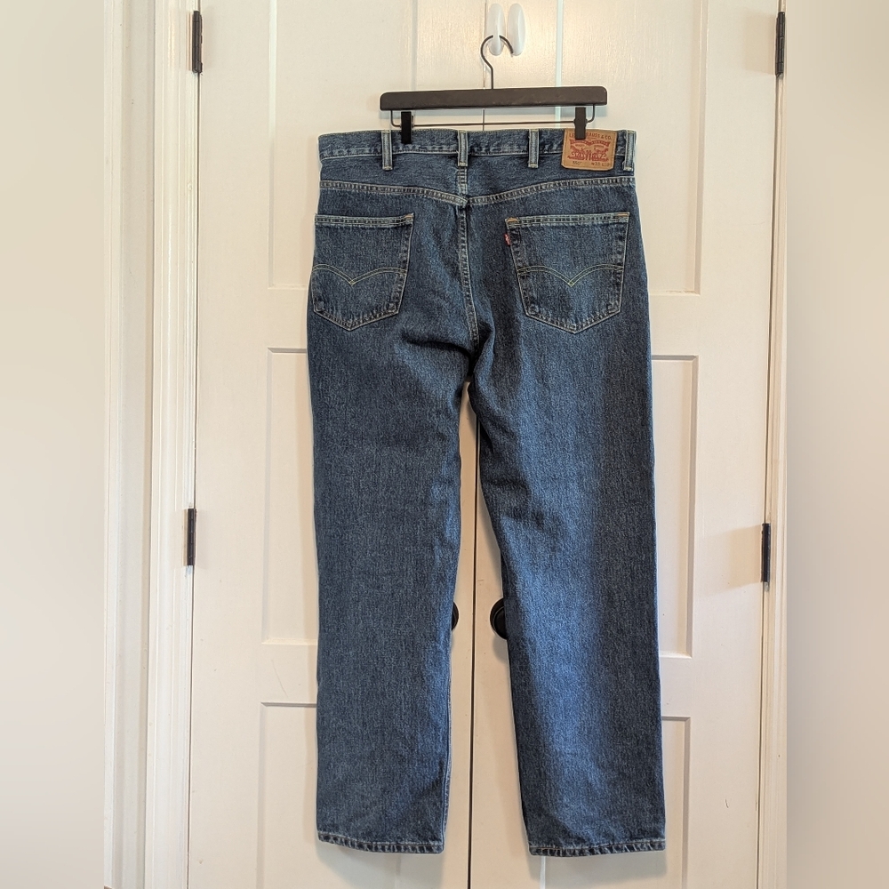 Levi's 550 Dark Blue Straight Relaxed Jeans Red Tab 38x32 Excel Used Cond Men's - Picture 6 of 6